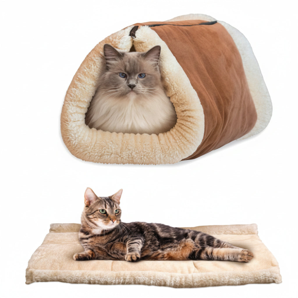 Two-in-one display of cat tunnel bed