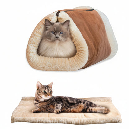 Two-in-one display of cat tunnel bed